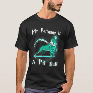 Camiseta Meu Patronus é um Cachorro Pit Bull Alavanca T-Shi