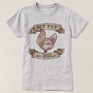 Camiseta Meu Pet Faz Meu Frango De Aquarela Do Café Da Manh