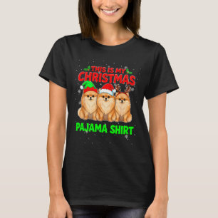 Camiseta Meu Pijama de Natal Pomerânia Natal Pomerânia Amor