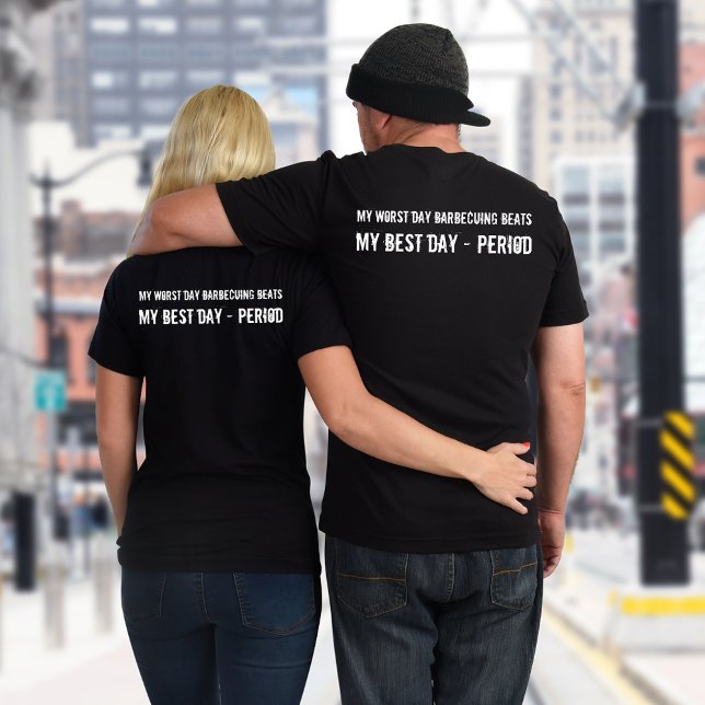 Camiseta Meu pior dia churrascando a saia (Criador carregado)