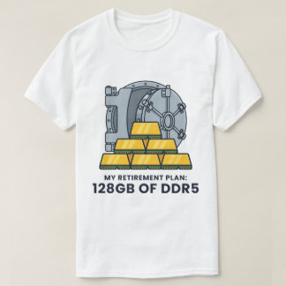 Camiseta Meu Plano de Aposentadoria 128GB de DDR5 Humor de 