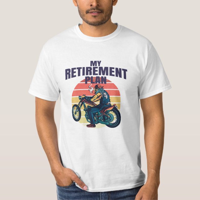 Camiseta Meu plano de aposentadoria motociclismo (Frente)