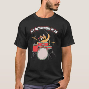 Camiseta Meu Plano De Reforma Engraçado Kitten Jogando Drum