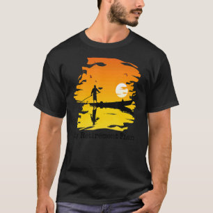 Camiseta Meu Plano de Retirada Reflexão do Lago Sunset Barc