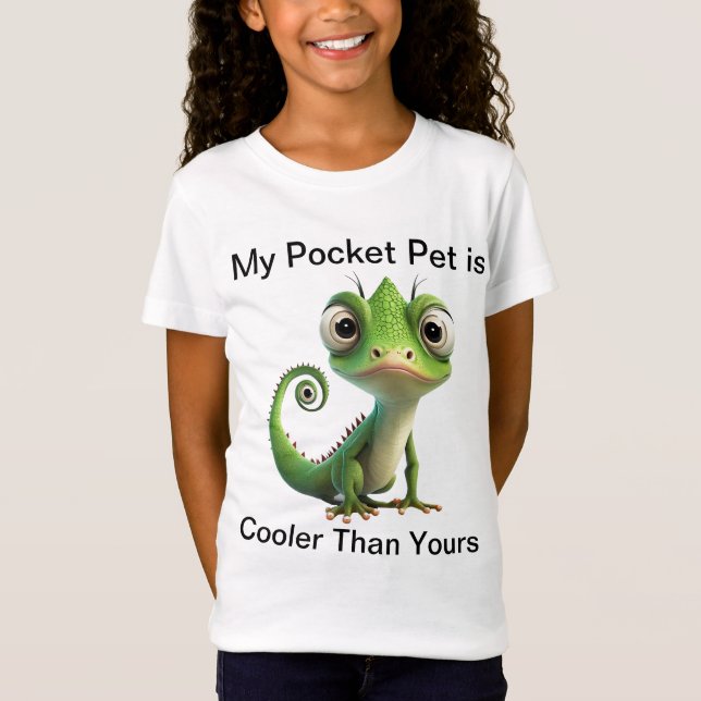 Camiseta Meu Pocket Pet é mais legal que o seu!" - Lizard B (Frente)
