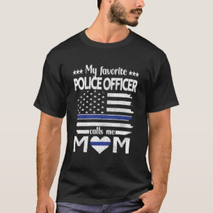 Camiseta Meu Policial Favorito Me Chama Mãe Linha Azul