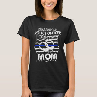 Camiseta Meu Policial Favorito Me Chama Mãe Linha Azul