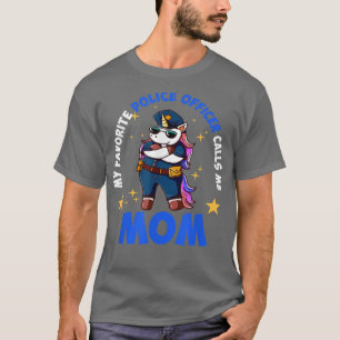 Camiseta Meu Policial Favorito Me Chama Mãe Unicorn Mo