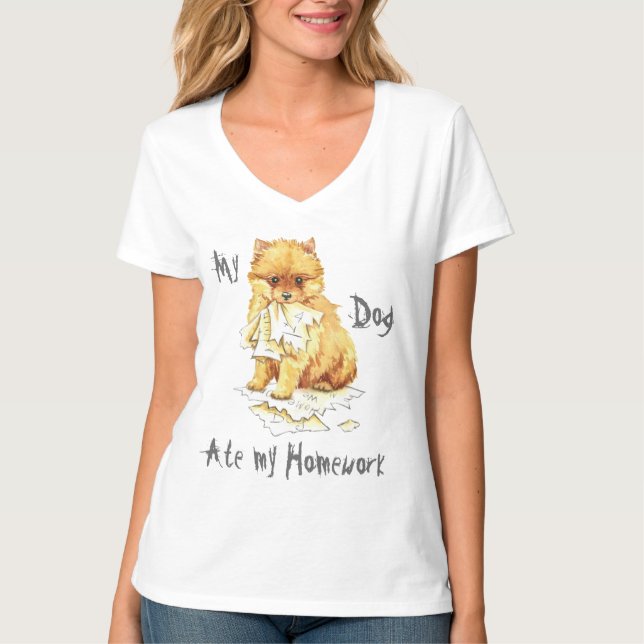 Camiseta Meu Pomerano Comeu Minha Mão (Frente)