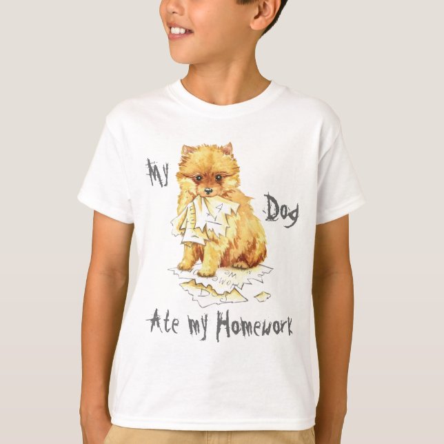 Camiseta Meu Pomerano Comeu Minha Mão (Frente)