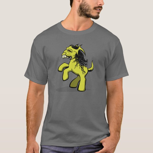 Camiseta Meu pônei pequeno assustador (amarelo) (Frente)