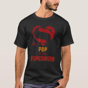 Camiseta Meu Pop é super-herói Presente Dia da Mãe