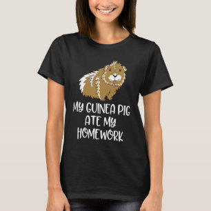 Camiseta Meu Porquinho-da-Índia Comeu Minha Lição de Casa