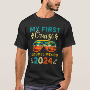 Camiseta Meu Primeiro Cruise Cozumel México 2024 Férias da