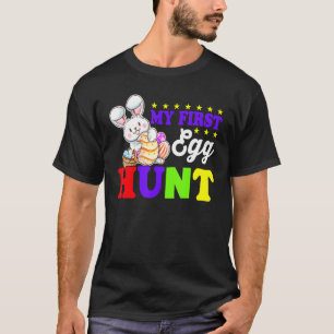 Camiseta Meu primeiro dia de Páscoa de caça coelho