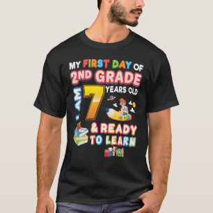 Camiseta Meu primeiro dia de segundo, tenho 7 anos e pronto