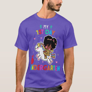 Camiseta Meu Primeiro Dia Do Jardim De Infância, Garotas Un