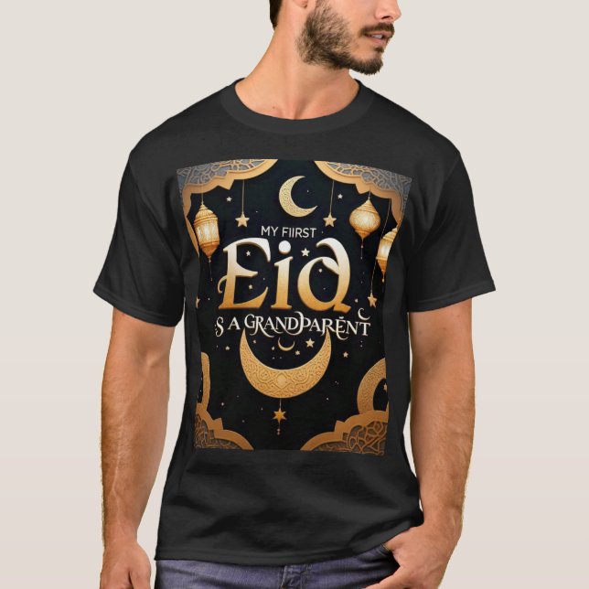 Camiseta Meu primeiro Eid como avô Mens Tshirt (Frente)