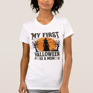 Camiseta Meu Primeiro Halloween como uma Mãe Desenho Vintag