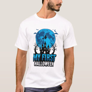 Camiseta Meu Primeiro Halloween Vintage Castelo Assombrado