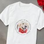 Camiseta Meu Primeiro Natal para sempre - Foto Moderna de P<br><div class="desc">Este design simples e clássico é composto por tipografia serif e adiciona uma foto personalizada. "Meu Primeiro Natal em minha casa para sempre" rodeia a foto personalizada.</div>