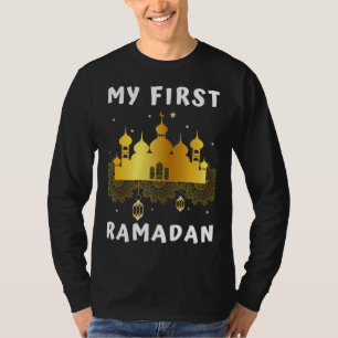 Camiseta Meu Primeiro Ramadan Lua do Ramadan Para Bebês Cri