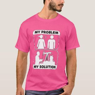 Camiseta Meu problema Meu pictograma de solução Óleo de Pai