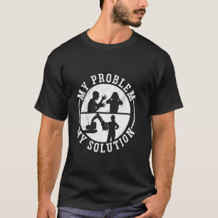 Camiseta Meu Problema Meu Pictograma Mãe Pai Escavato
