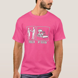 Camiseta Meu Problema Meu Pictograma Pai Máquina Pesada Dor