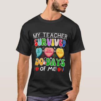 Camiseta Meu Professor Sobreviveu A 100 Dias De Mim 100º Di