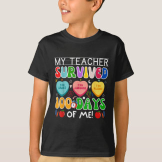 Camiseta Meu Professor Sobreviveu A 100 Dias De Mim 100º Di