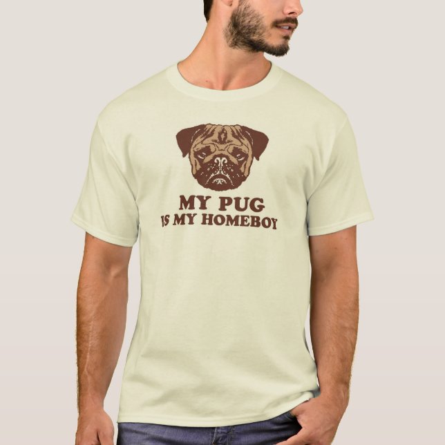 Camiseta Meu Pug é meu Ficar em casa (Frente)