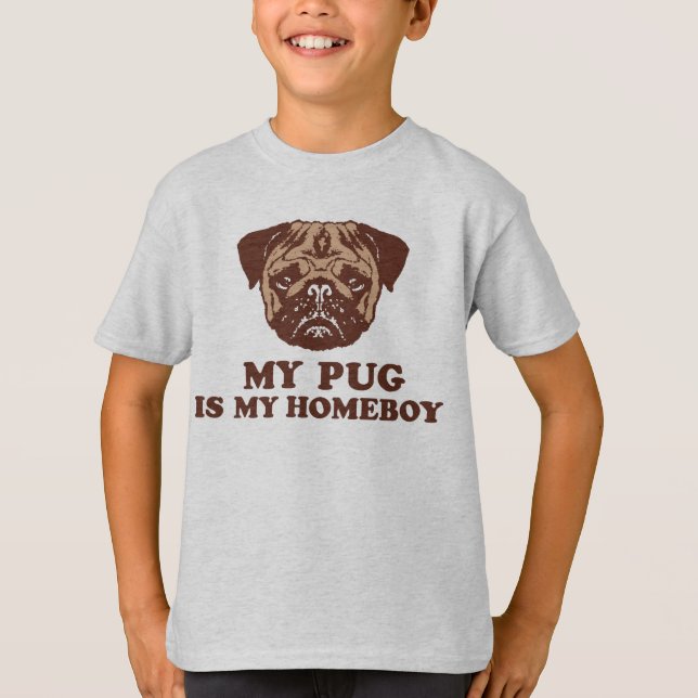 Camiseta Meu Pug é meu Ficar em casa (Frente)