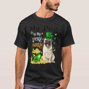 Camiseta Meu Pug É Meu Sortudo Charme Cachorro Bonito Dia d
