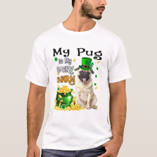 Camiseta Meu Pug É Meu Sortudo Charme Cachorro Bonito Dia d