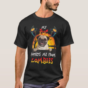 Camiseta Meu Pug Me Protege De Zombies