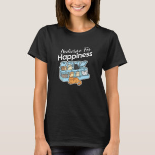 Camiseta Meu Remédio para Felicidade Chamado Gatos Todos os