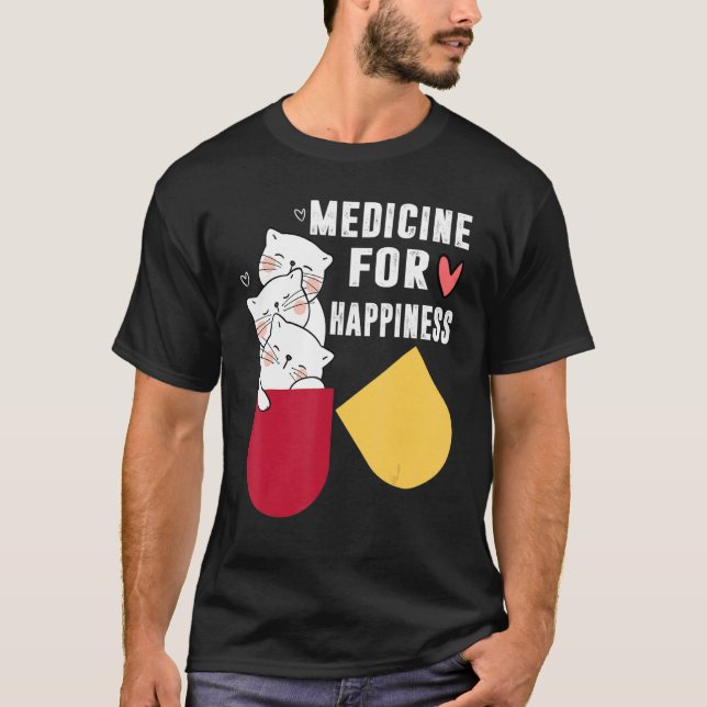 Camiseta Meu Remédio Pela Felicidade Chamava Gatos todos os (Frente)