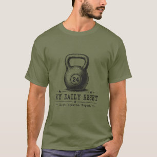 Camiseta Meu Reset Diário Treino Levantar Respirar Repeti