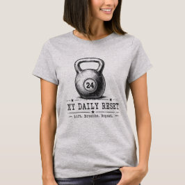 Camiseta Meu Reset Diário | Treino Levantar Respirar Repeti