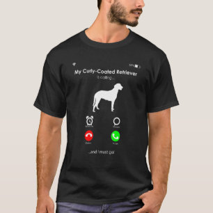 Camiseta Meu Retriever Revestido Curly está chamando, e eu