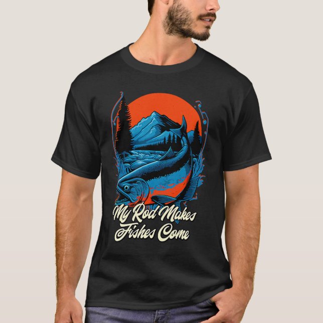 Camiseta Meu Rod Faz Peixes Virem Pescar Piada Pu (Frente)