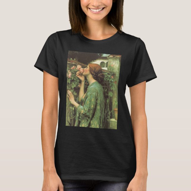 Camiseta Meu Rosa doce, ou Alma do Rosa por Waterhouse (Frente)