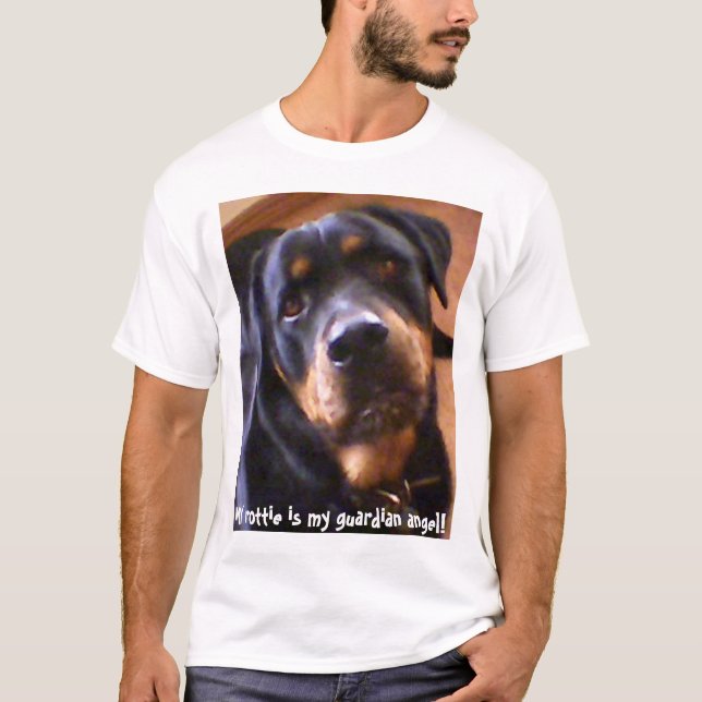 Camiseta Meu rottie é meu anjo-da-guarda! (Frente)