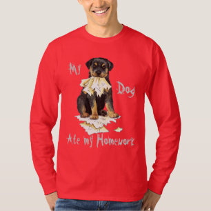 Camiseta Meu Rottweiler Comeu Meu Trabalho De Casa