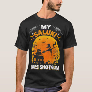 Camiseta Meu Saluki Rides Shot Engraçado Cachorro Saluki