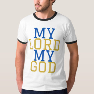 Camiseta Meu Senhor Meu Deus, Meninos Bíblicos Ringer
