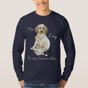 Camiseta Meu Setter Inglês Comeu Meu Plano De Lição