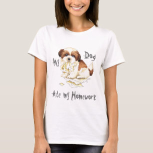 Camiseta Meu Shih Tzu Comeu minha Homework