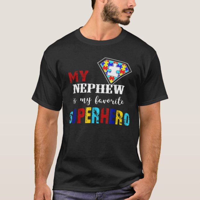 Camiseta Meu Sobrinho É Meu Super Herói Favorito Awarenes (Frente)